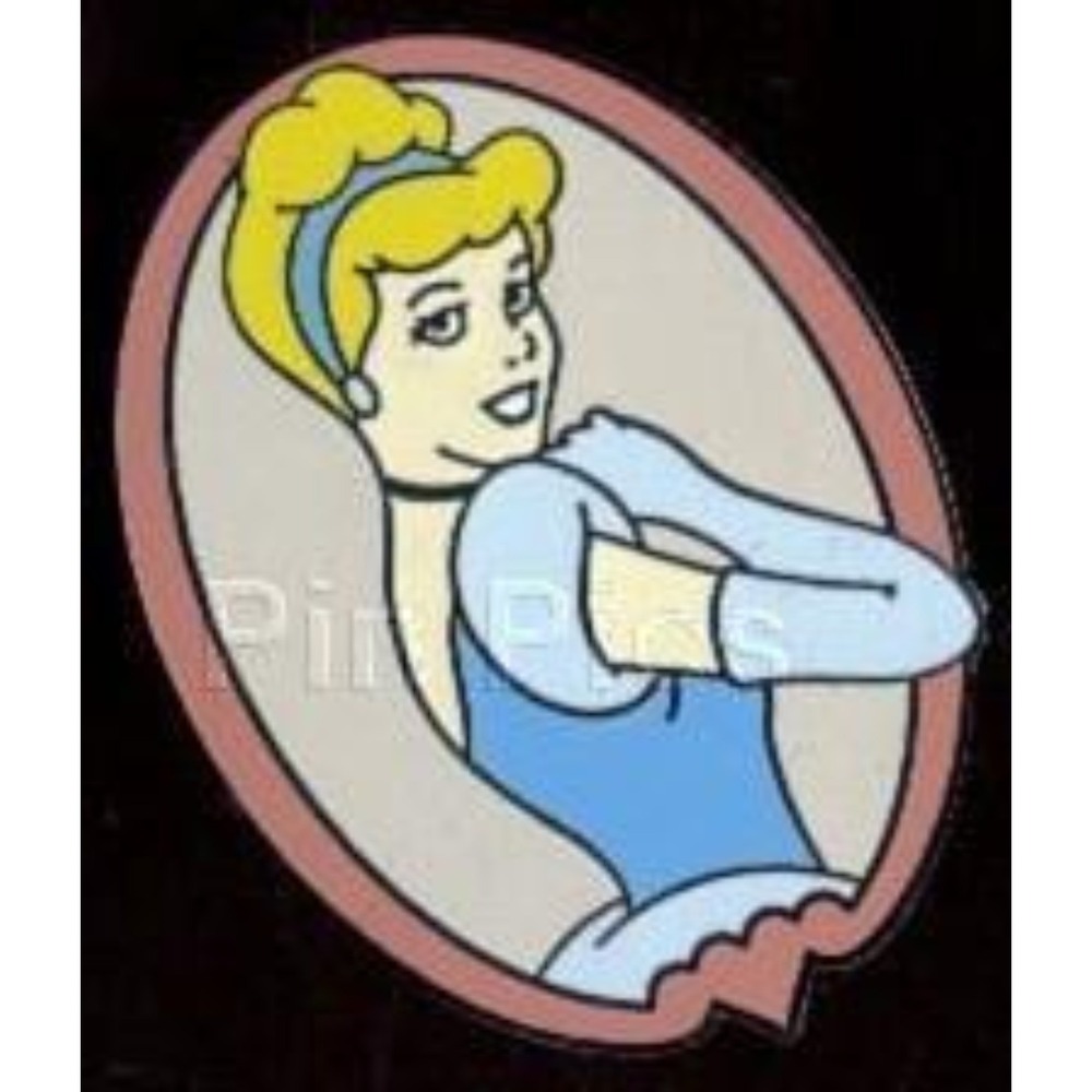 VINTAGE Disney Pin Princess Cinderella pink frame Oval Heart 57239 DS Store